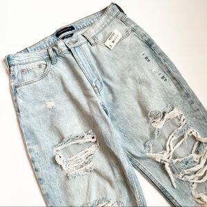 AEROPOSTALE MOM LIGHT BLUE DISTRESSED JEANS SIZE 10 REGULAR 100% COTTON NEW